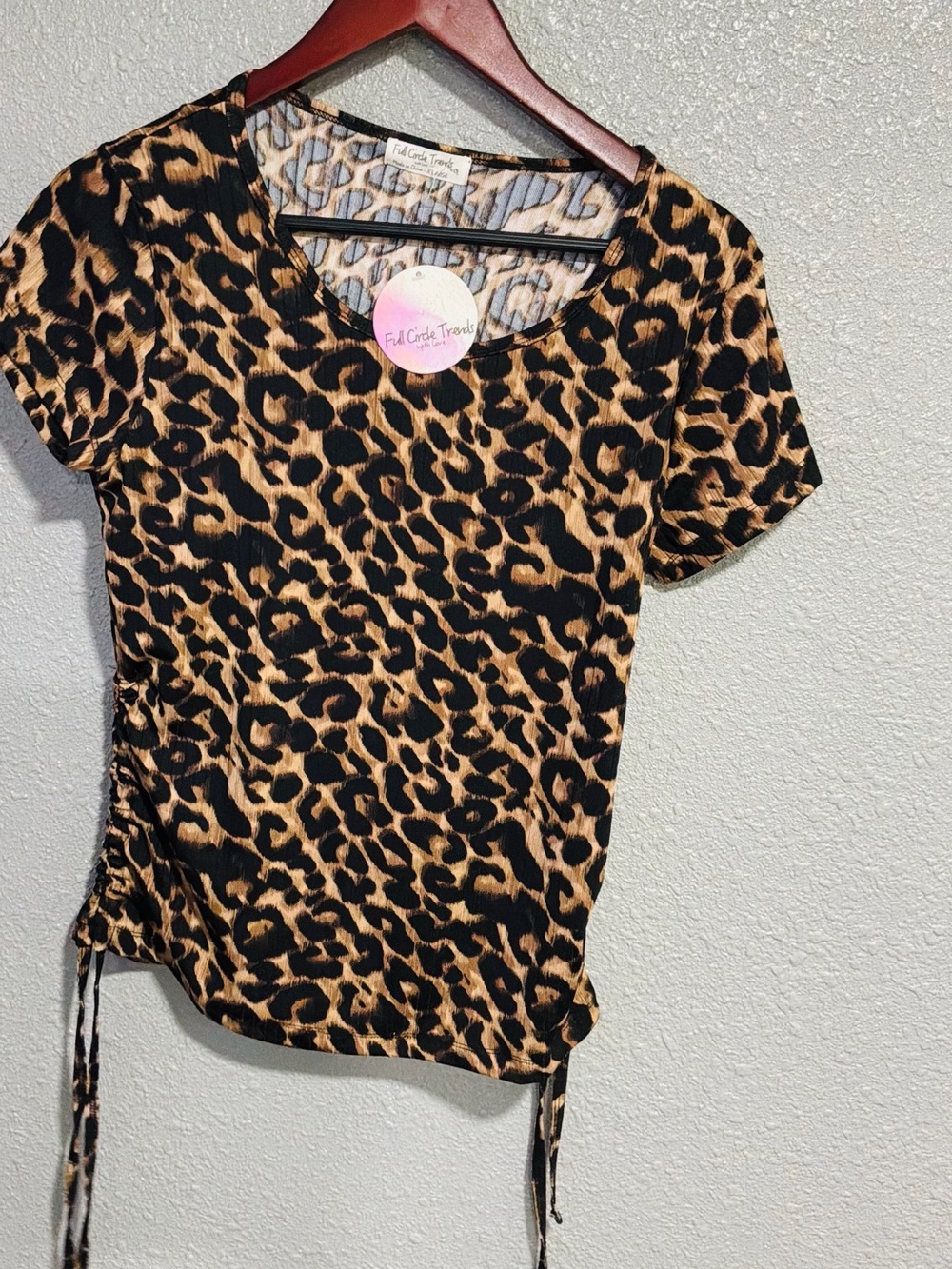 Leopard Print Short Sleeve Tee by Full Circle Threads - Tan & Black